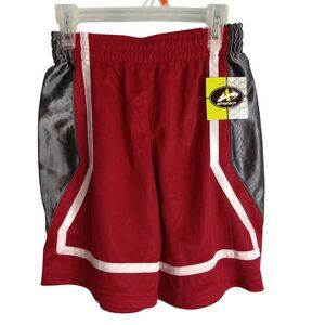 Athletech Kids Size 8 Athletic Shorts Boys Red Gray Mesh Dazzle Polyester NEW
